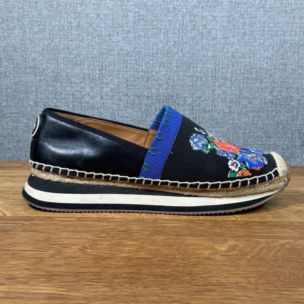 Tory Burch Daisy Flower Floral Slip On Espadrille Knit Sneaker Shoes Women's 8 M